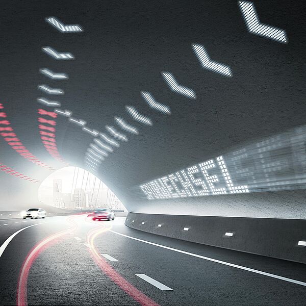 Multifunktionale Bauteile aus Carbonbeton - Vision dynamischer LED-Wegeleitung in Tunneln aus Carbonbeton